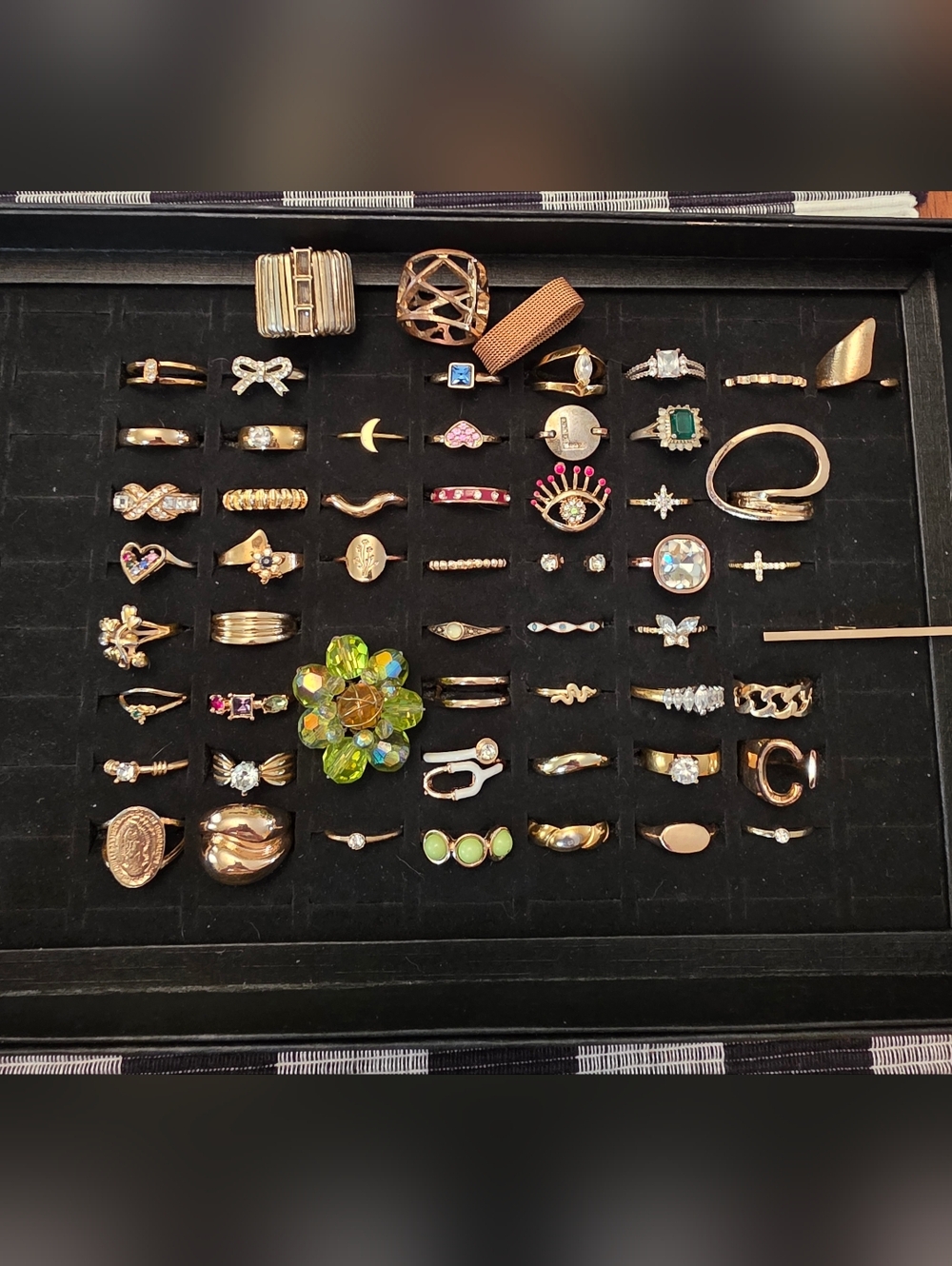 53 Piece Costume To Vintage Gold Toned Ring Bundle Set Estate